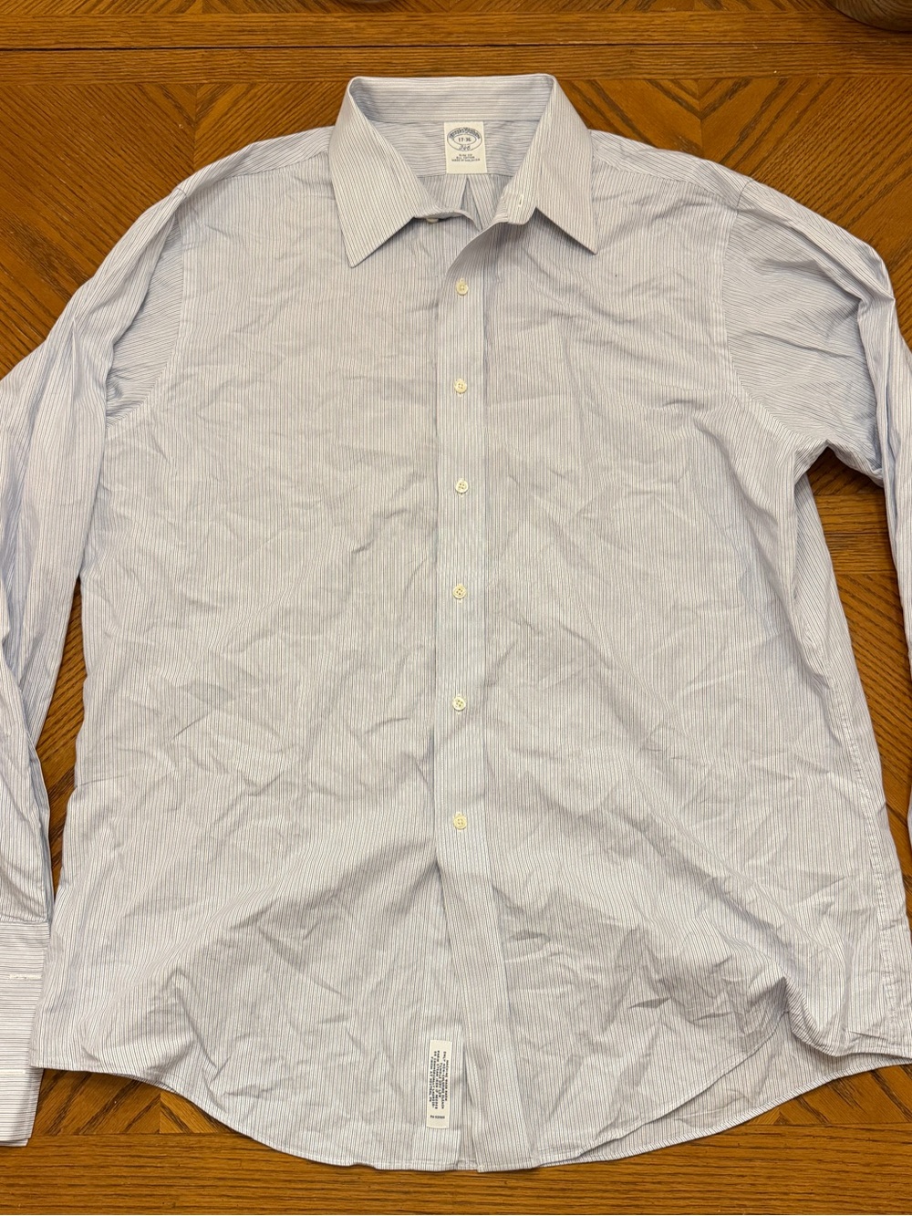 Brooks Brothers Men's Light Blue Micro-Stripe Dress Shirt